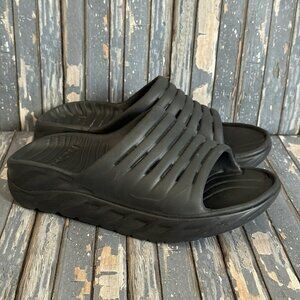 Hoka One One Recovery Slide Shoes Womens Size 7 Black Athletic Comfort Sandals